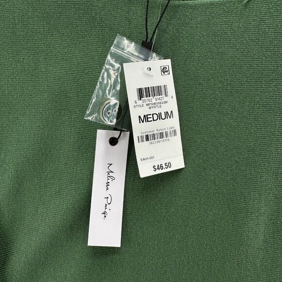 Melissa Paige Sweater Size M Myrtle Tunic Boat Neck Button Sleeve Green - Picture 4 of 7